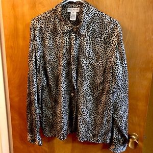 100% Silk Beautiful Animal Print Blouse! 18W